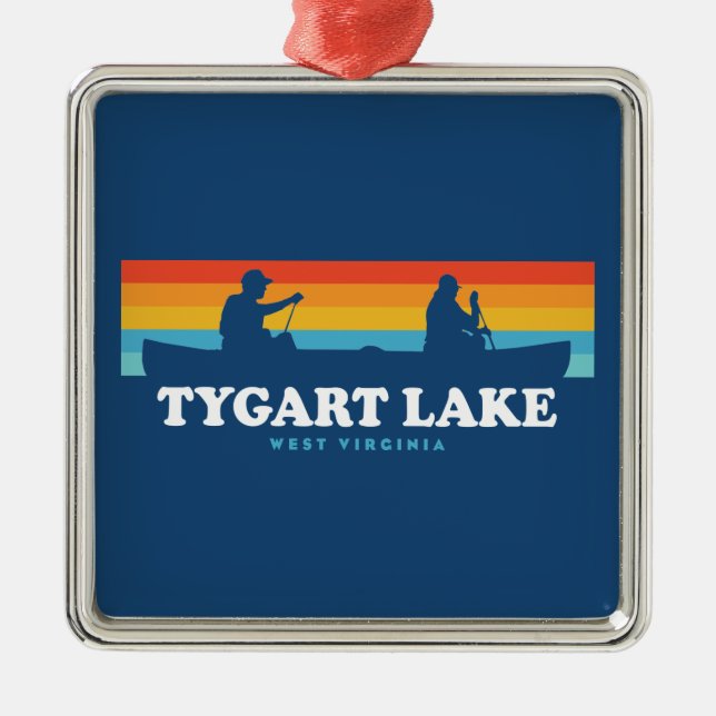 Tygart Lake West Virginia Canoe Metal Ornament (Front)