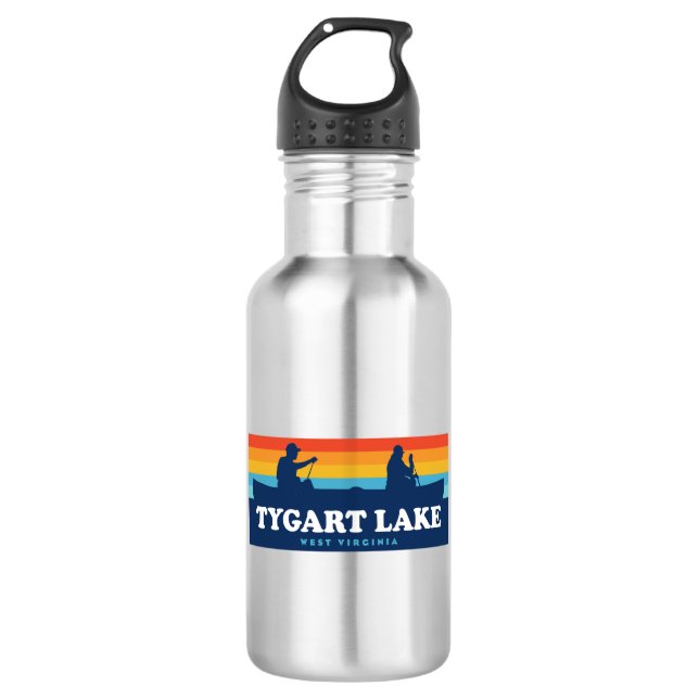 Tygart Lake West Virginia Canoe Stainless Steel Water Bottle (Front)