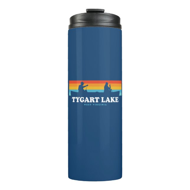 Tygart Lake West Virginia Canoe Thermal Tumbler (Front)
