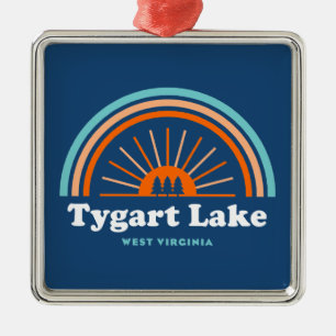 Tygart Lake West Virginia Rainbow Metal Ornament