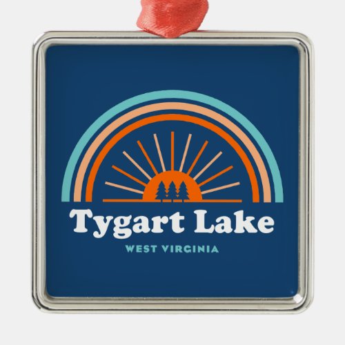 Tygart Lake West Virginia Rainbow Metal Ornament
