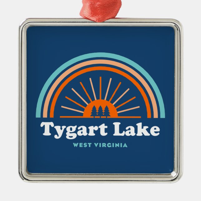 Tygart Lake West Virginia Rainbow Metal Ornament (Front)