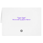 Tyger Tyger Burning Bright Cards (Back Horizontal)