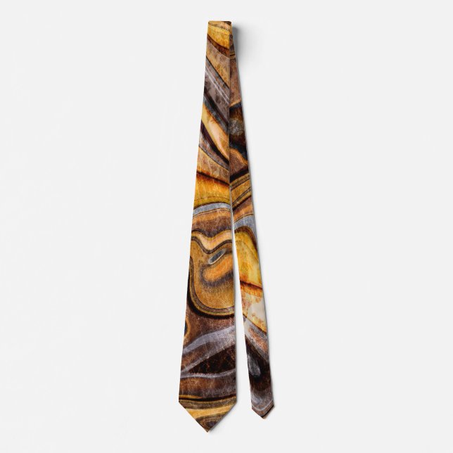 Tyger's Eye Gemstone Textures Neck Tie (Front)