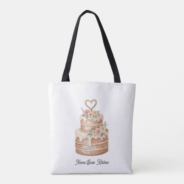 Tygkasse cake lover/kitchen design tote bag (Back)