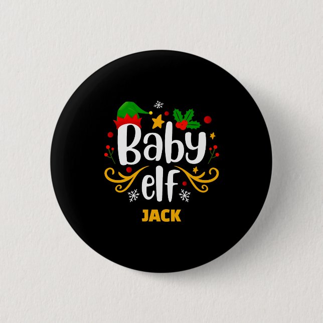 Tygraphy Baby Elf Fun Family Matching Baby  Button (Front)