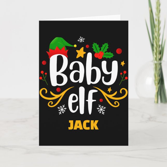 Tygraphy Baby Elf Fun Family Matching Baby  Card (Front)