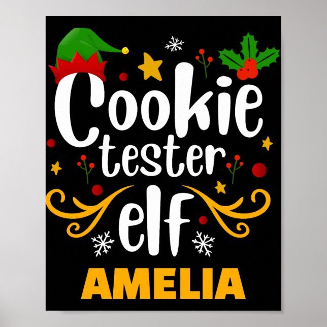 Tygraphy Cookie Tester Elf Family Matching T Shirt Poster (Front)