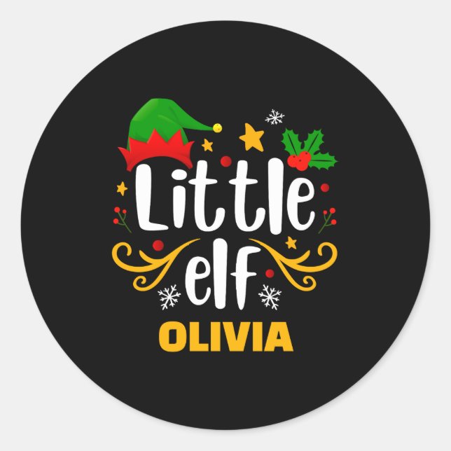 Tygraphy Little Elf Fun Family Matching  Classic Round Sticker (Front)
