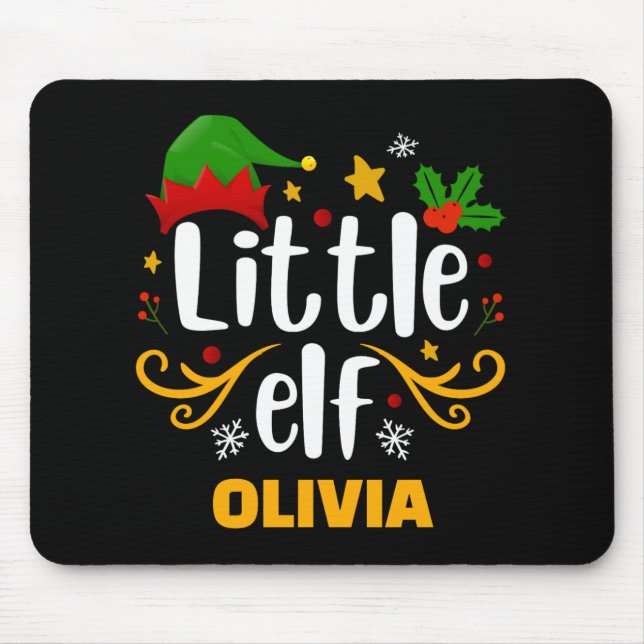 Tygraphy Little Elf Fun Family Matching T Shirt  Mouse Pad (Front)