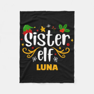 Tygraphy Sister Elf Fun Family Matching Fleece Blanket