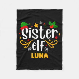 Tygraphy Sister Elf Fun Family Matching Fleece Blanket