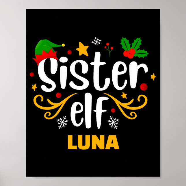 Tygraphy Sister Elf Fun Family Matching  Poster (Front)