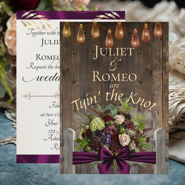 Tyin' the Knot Wildflowers & Ribbon - Plum (Creator Uploaded)