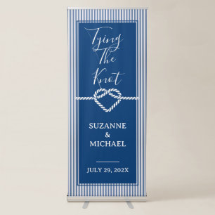 Tying Knot Nautical Navy Blue Retractable Banner