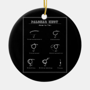 Tying Palomar knot fishing Bass Trout Salmon or Ceramic Ornament