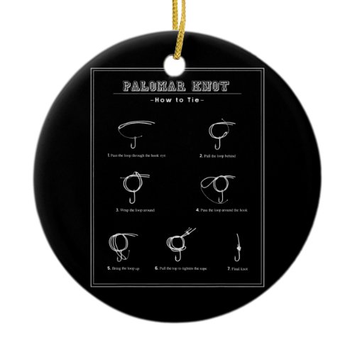 Tying Palomar knot fishing Bass Trout Salmon or Ceramic Ornament