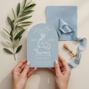 Tying the Bow Sketch Wedding Dress Bridal Shower Invitation