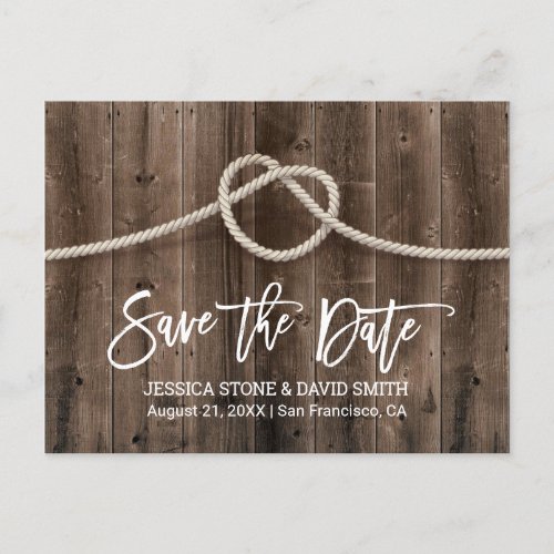 Tying the Knot Barn Wedding Save the Date Announcement Postcard