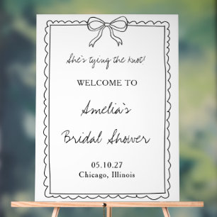 Tying the Knot Bow Bridal Shower Welcome Sign