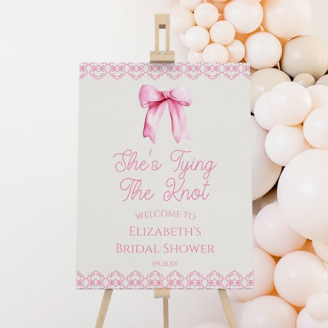 Tying The Knot Bow Bridal Shower Welcome Sign (Creator Uploaded)