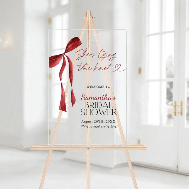 Tying The Knot Bow Bridal Shower Welcome Sign (Creator Uploaded)