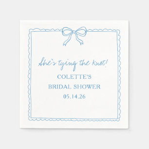 Tying the Knot Bow Hand Drawn Chic Bridal Shower Napkins