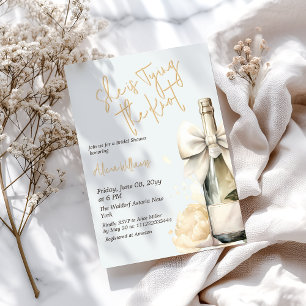 Tying the Knot Butter Yellow Bow Bridal Shower Invitation