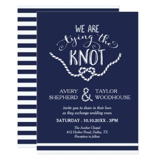 Tying the Knot Calligraphy Wedding Invitation