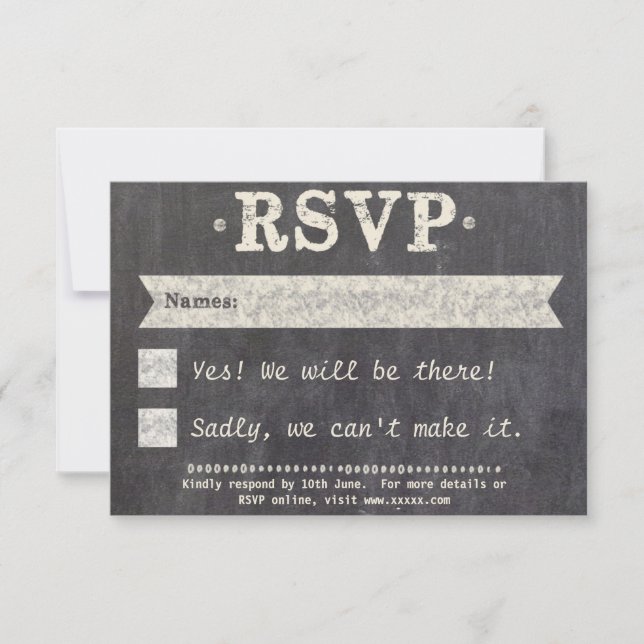 Tying The Knot Chalkboard Gay RSVP Card (Front)