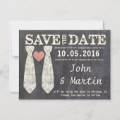 Tying the Knot Chalkboard Gay Save the Date Magnetic Invitation (Front)