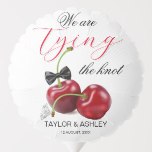 Tying the Knot Cherry Funny Engagement Balloon