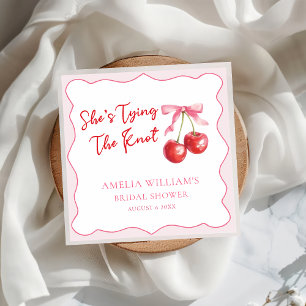 Tying the Knot Chic Coquette Cherry Bridal Shower Napkins