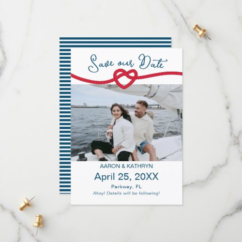 Tying the Knot Chic Nautical Photo Save the Date
