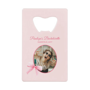 Tying the Knot Coquette Bachelorette Party Favor Credit Card Bottle Opener