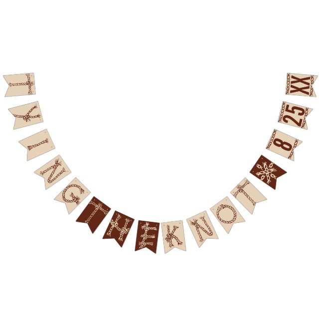 TYING THE KNOT: CUSTOM DATE Rustic Wedding Bunting Flags (All)