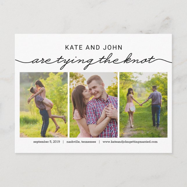 Tying The Knot EDITABLE COLOR Save The Date Card (Front)