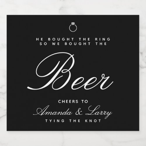 Tying The Knot Engagement Beer Labels