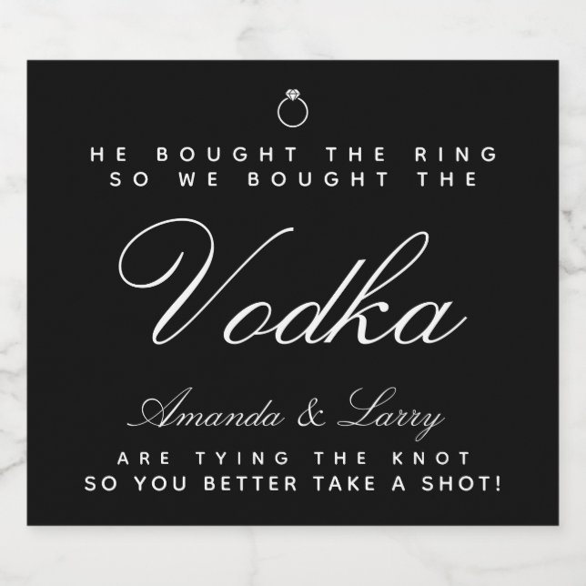 Tying The Knot Engagement Liquor Bottle Label (Single Label)