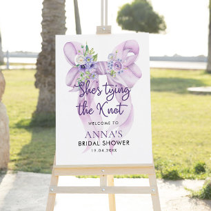 Tying the Knot Floral Bridal Shower Welcome Sign