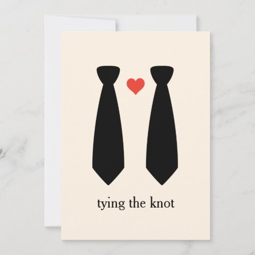 Tying The Knot Gay Wedding Invitation