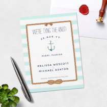 Tying the Knot Infinity + Mint Watercolor Nautical Save The Date