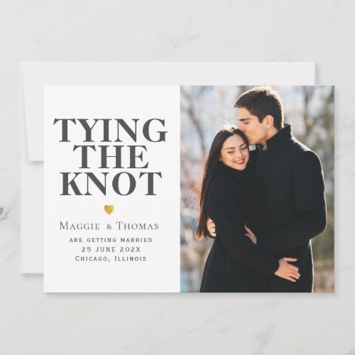 TYING THE KNOT  modern bold save the date card