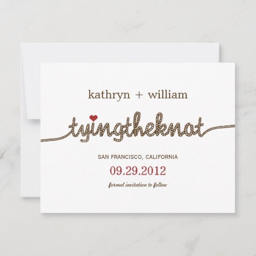 Tying the Knot Modern Save The Date Announcement