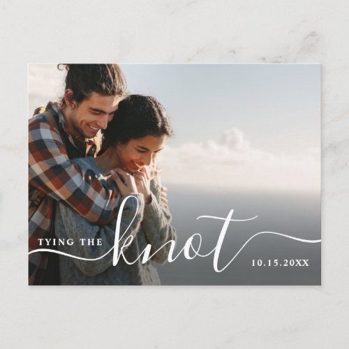 Tying the Knot  Modern Save the Date Photo Postcard
