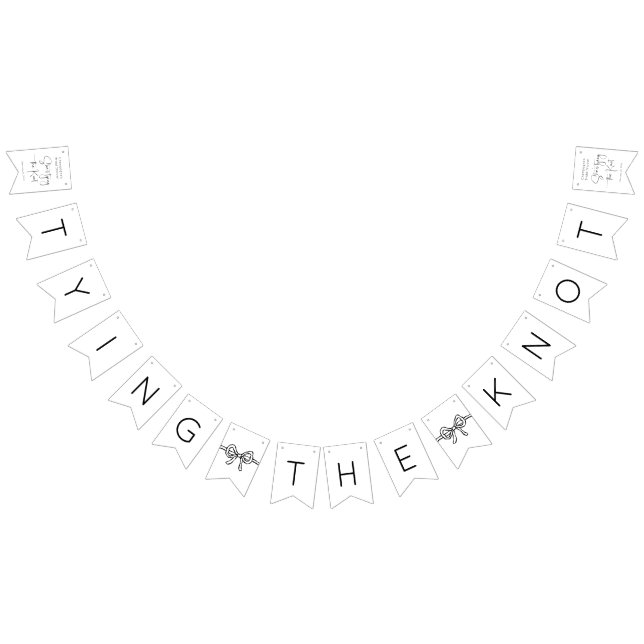 Tying The Knot Modern Script Bridal Shower Bunting Flags (All)