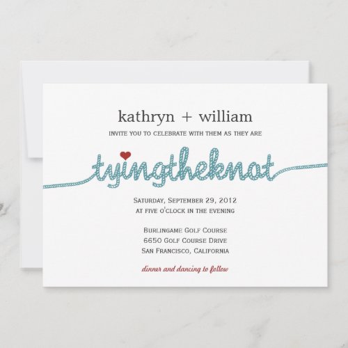 Tying the Knot Modern Wedding Invitation