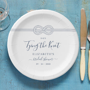 Tying the Knot Nautical Bridal Shower Paper Plates