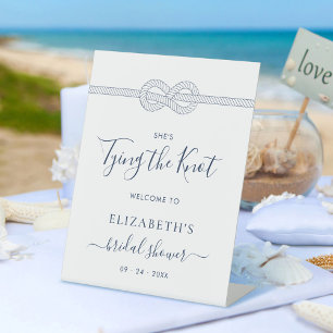 Tying the Knot Nautical Bridal Shower Welcome Pedestal Sign