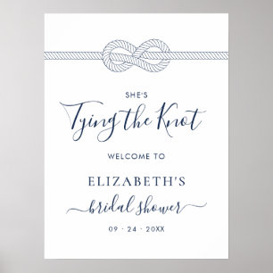 Tying the Knot Nautical Bridal Shower Welcome Poster
